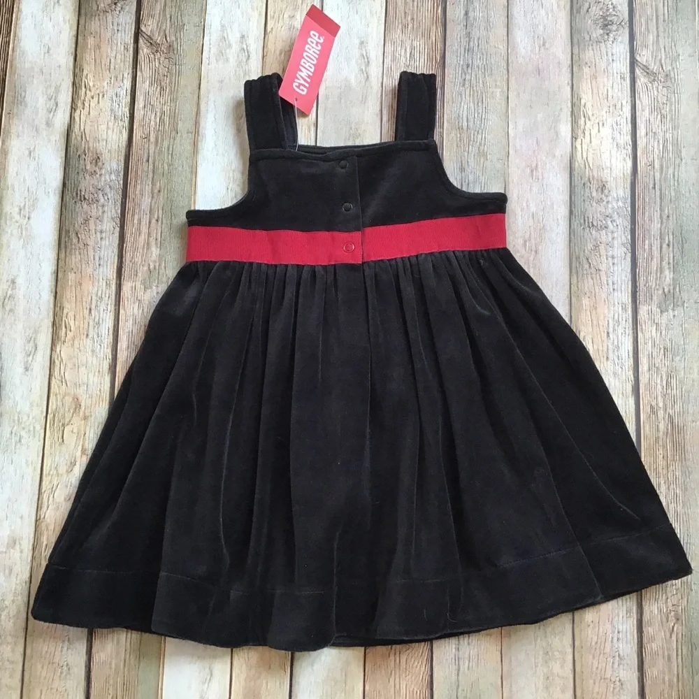 NWT Gymboree Black Velour Pinnie Dress